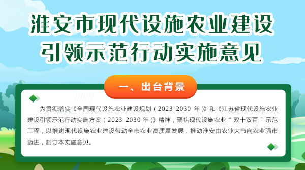 一圖讀懂《淮安市現代設施農業建設引領示范行動實施意見》政...